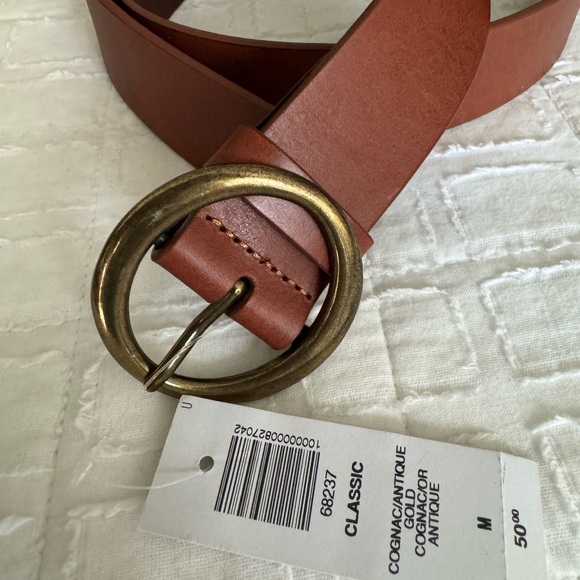 Aritzia Wilfred Free Classic Belt, Cognac and Antique Gold, M NEW - Picture 2 of 4